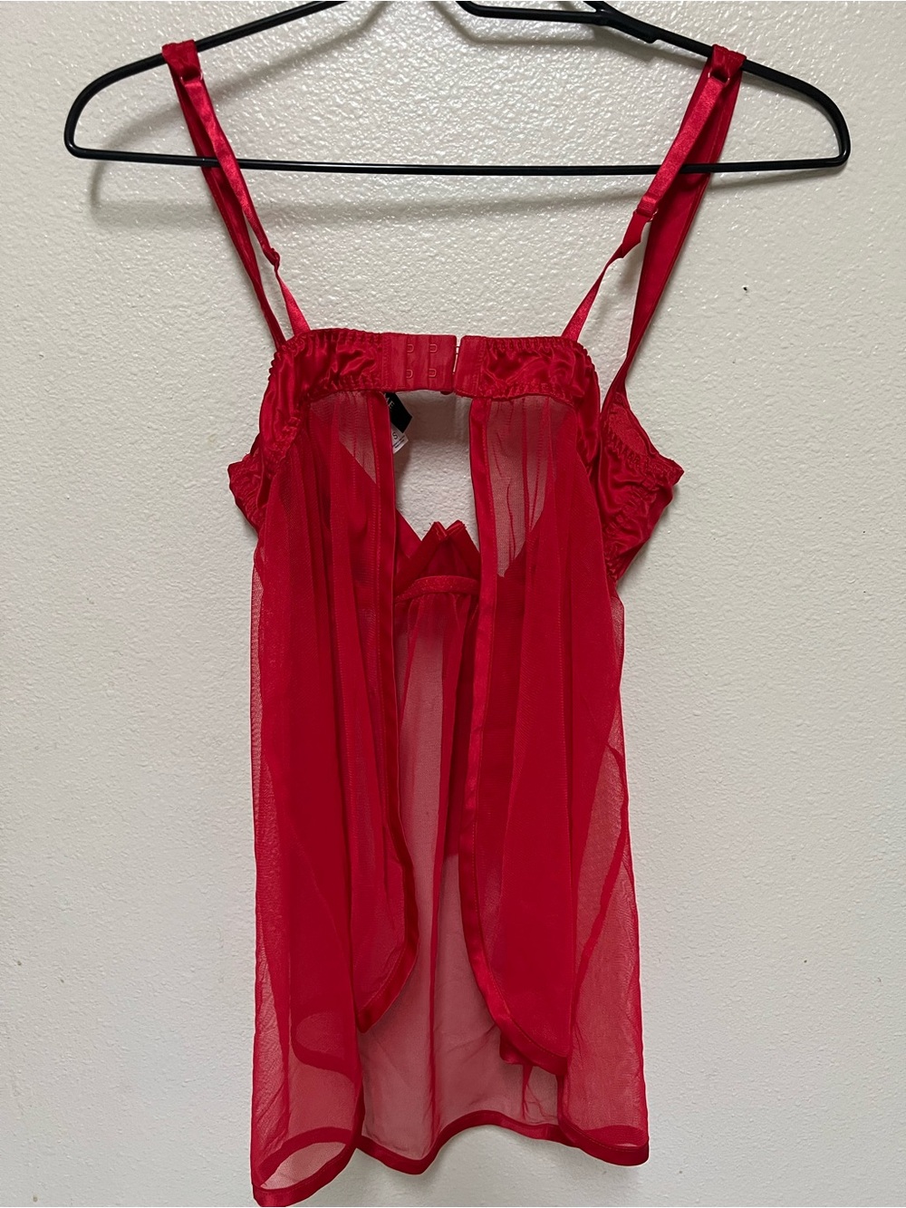 Adore Me Red Sheer Bow-Front Babydoll Chemise - Picture 5 of 5